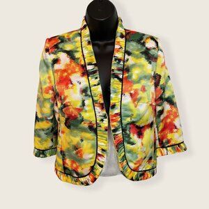 Lavender & Honey Colorful Jacket w/Ruffle Edges Sz PS